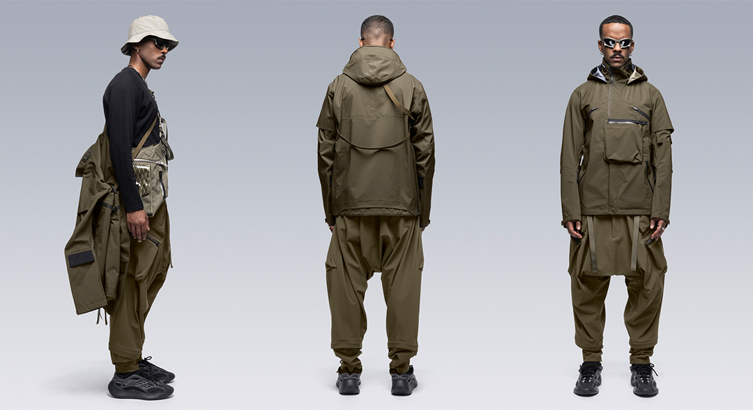 Images from the brand Acronym, a leader in techwear.